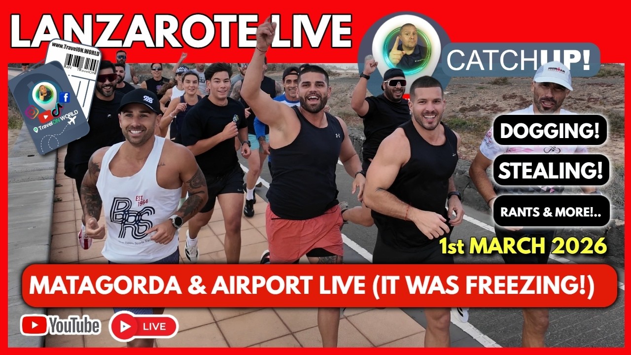 🔴LIVE Lanzarote TODAY! | ⚠️Freezing! Windy But Fun! Matagorda & Airport