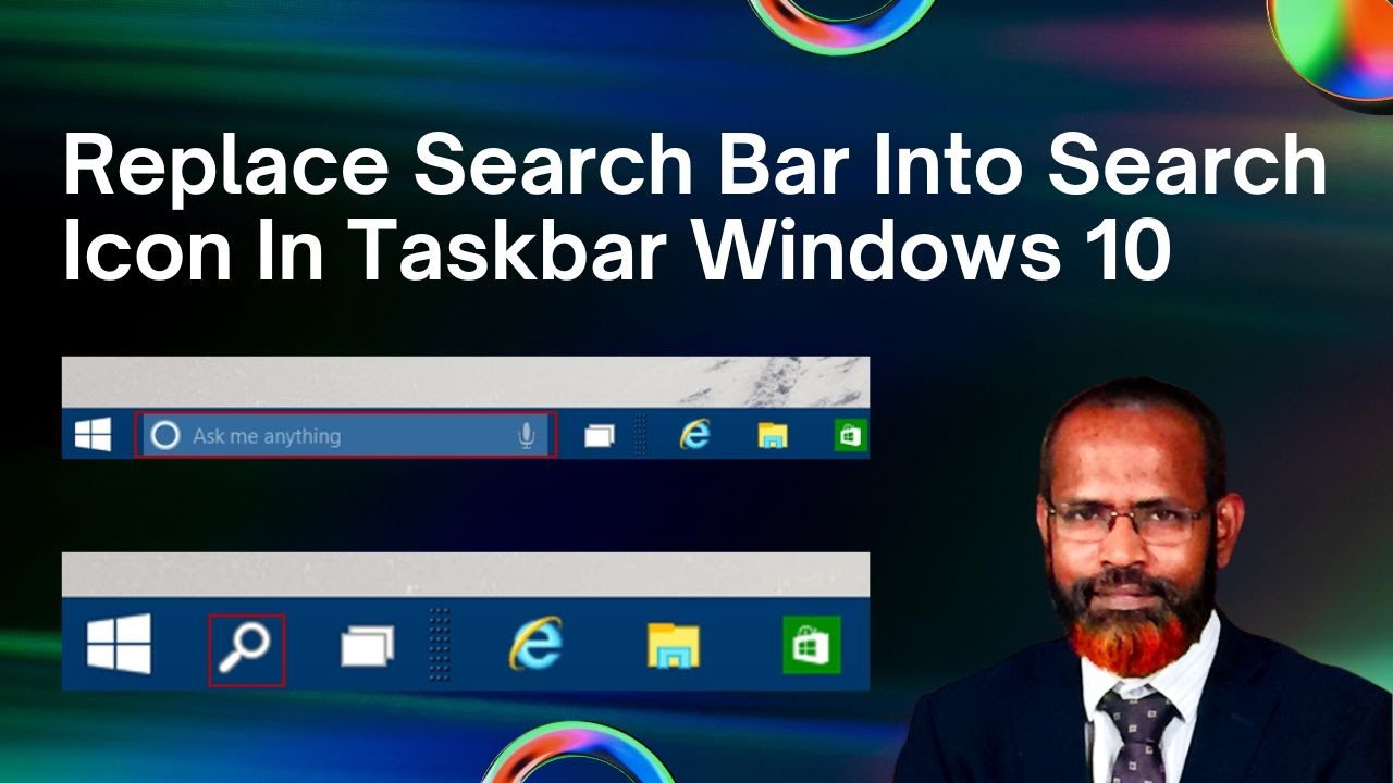 How To Replace Search Bar Into Search Icon In Taskbar Windows 10