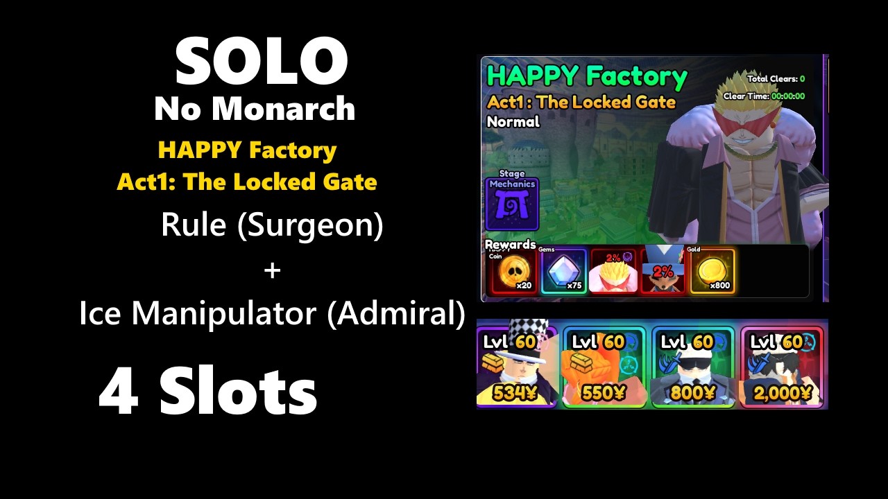 Raid - HAPPY factory   Act 1 - No Monarch - Ice Manipulator - 4 Slots