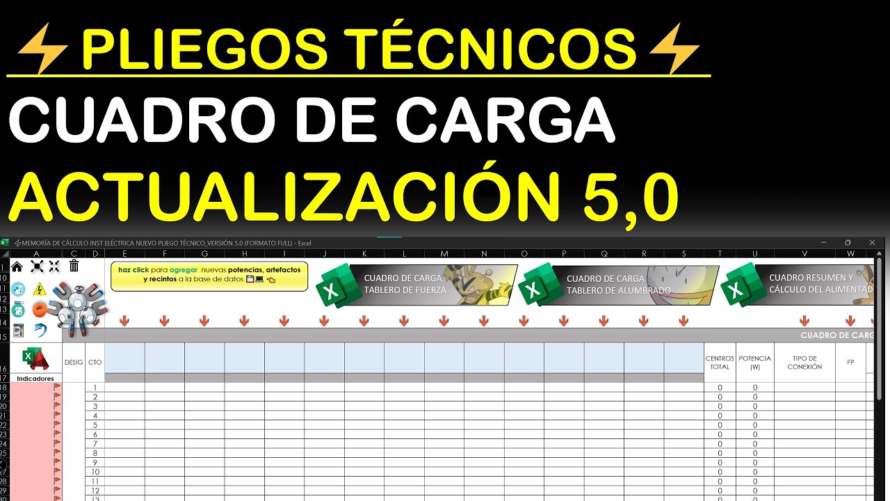 ⚡CUADRO DE CARGA. 🌐ACTUALIZACIÓN 5.0