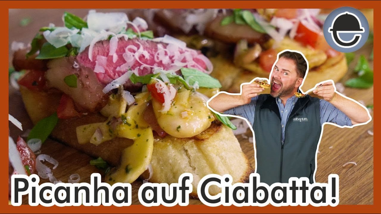 Bruschetta mit Pilzen und Picanha Steak / eatventure