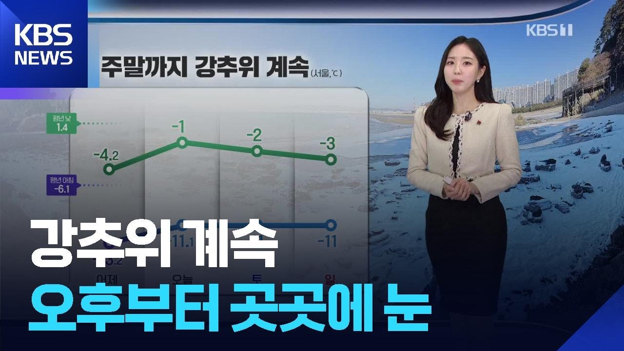 [날씨] 강추위 계속…오후부터 곳곳에 눈 / KBS  2026.01.23.