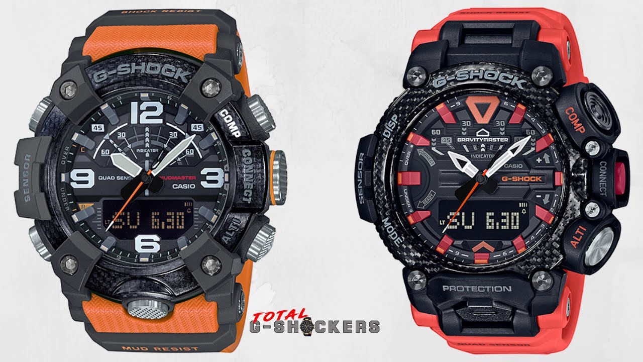 Casio G-Shock Carbon Core GGB100-1A9 Mudmaster vs Master of G GRB200-1A9 Gravitymaster
