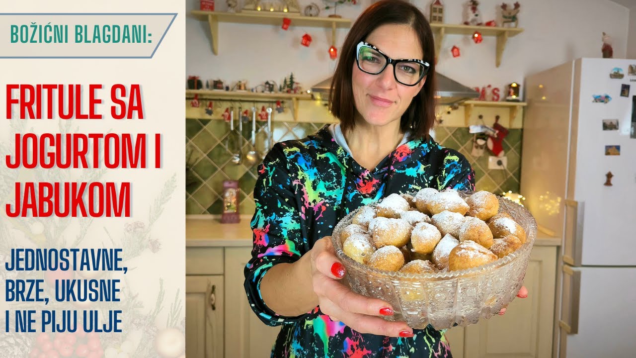 Fritule sa jogurtom i jabukom. Recept za brze, najmekše i najukusnije.❄️🎄