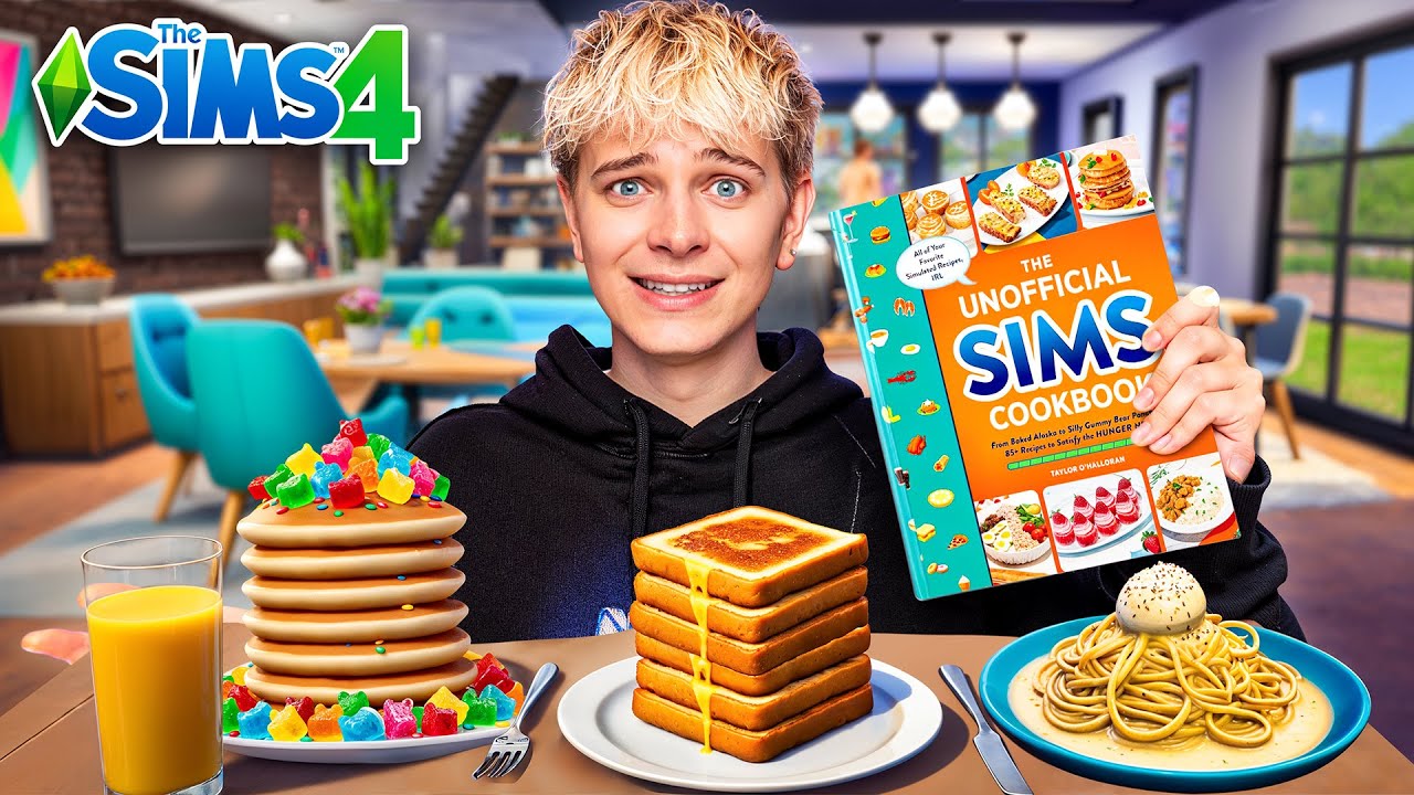 CAŁY DZIEŃ JEM TYLKO JEDZENIE Z THE SIMS 😱💚  *24h challenge* | Dominik Rupiński