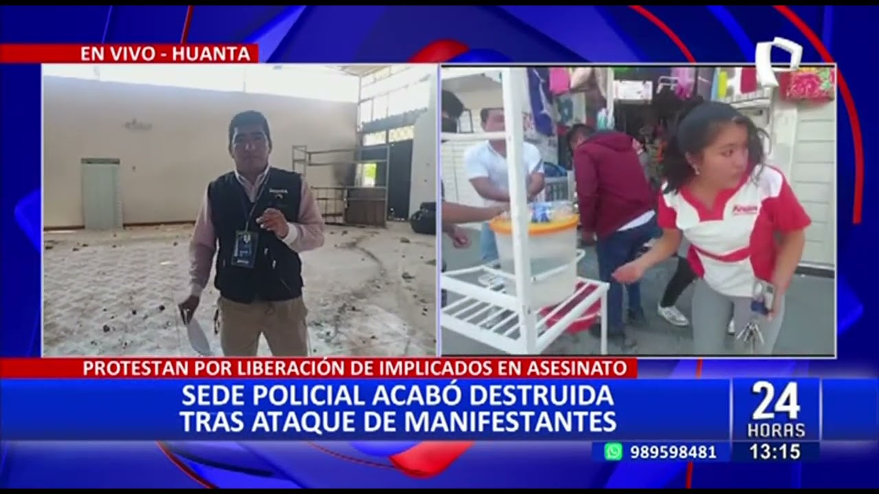 Huanta: destruyen sede policial y patrulla tras liberación de presuntos homicidas (1/2)