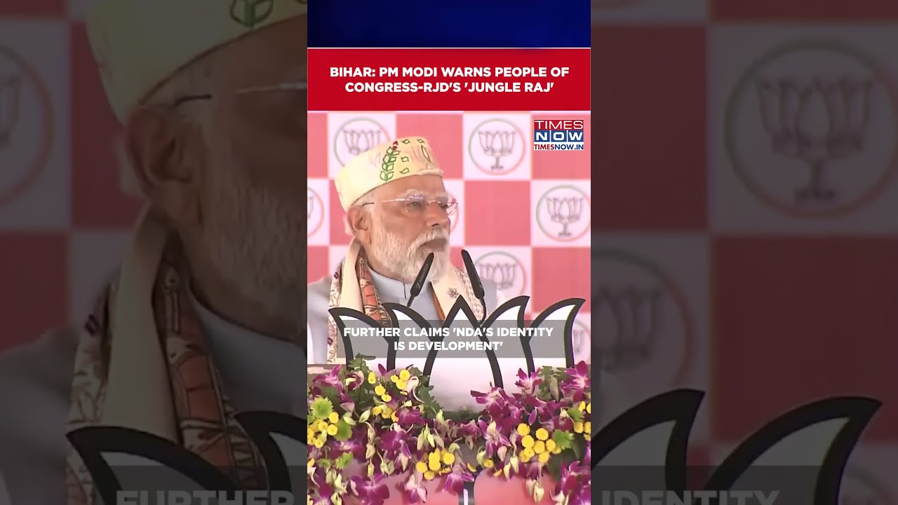 Bihar: PM Modi Warns People Of Congress-RJD's 'Jungle Raj' At An Election Rally In Saharsa #shorts