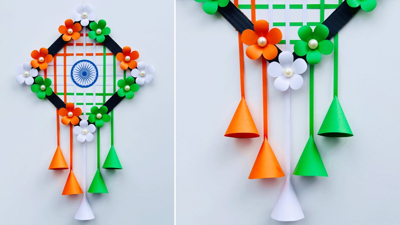 Beautiful Independence Day Wall hanging Craft / Tricolor wall decoration ideas / 15th August craft