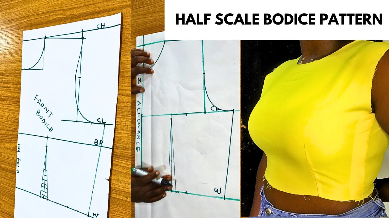 HOW TO DRAFT A BASIC BODICE: Half Scale