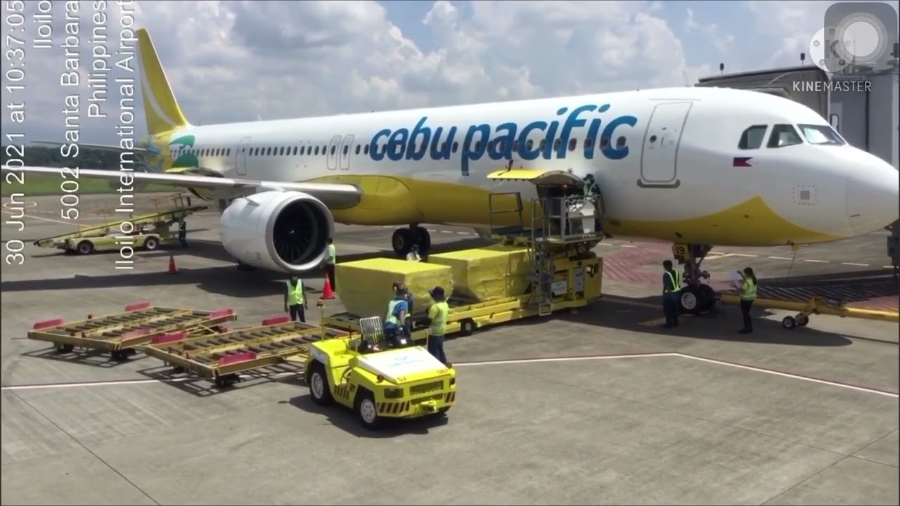 Cebupacific Aircraft Marshalling and Ramp Handling Iloilo International Airport.