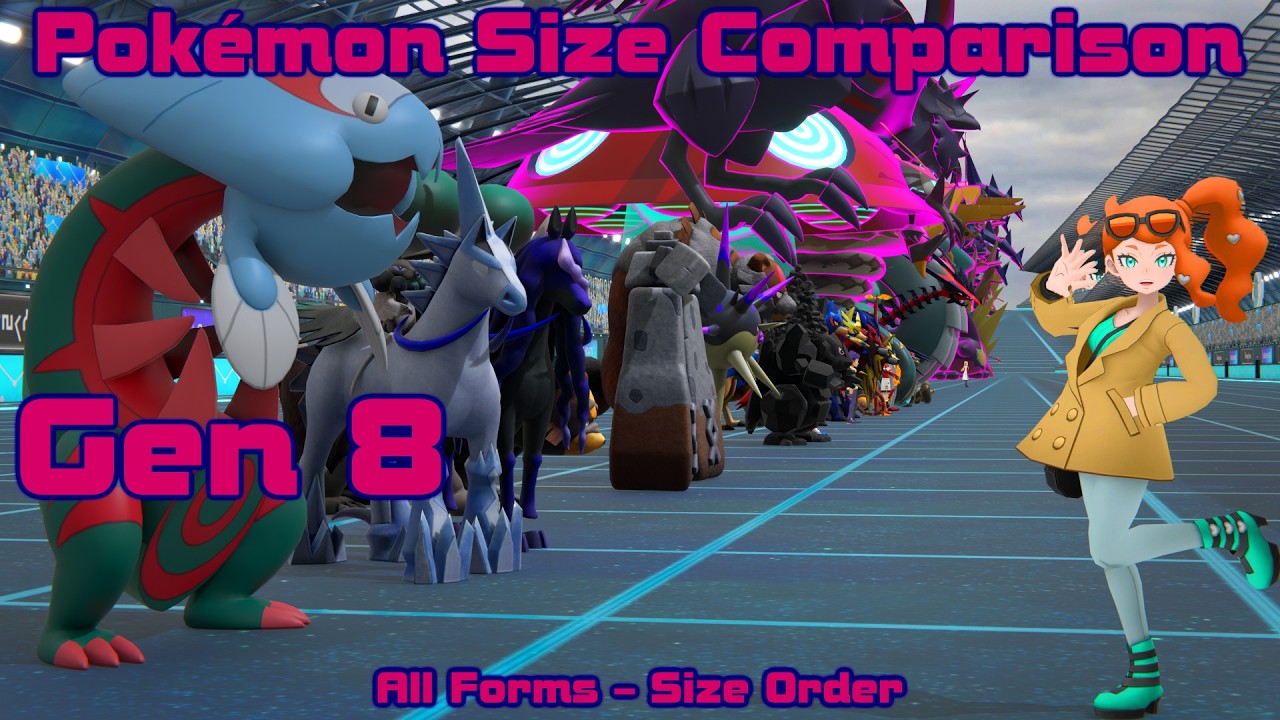 Pokemon Size Comparison - Generation 8 Pokemon - Size Order