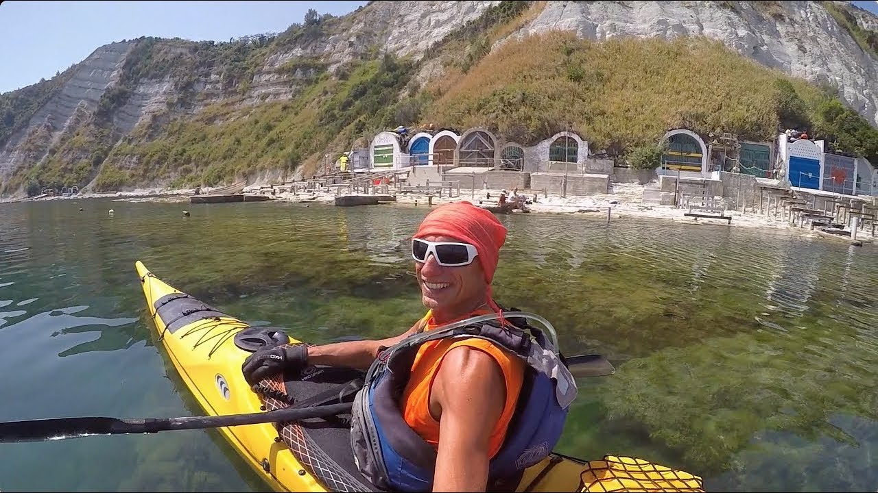Luca in kayak alla Scalaccia (2) ritorno - 2.8.2017