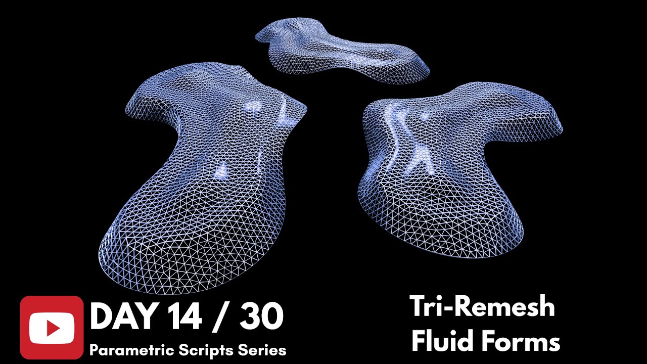 Day 14 of 30 Scripts Series — Tri - Remesh Fluid Form | Rhino & Grasshopper Parametric Tutorial
