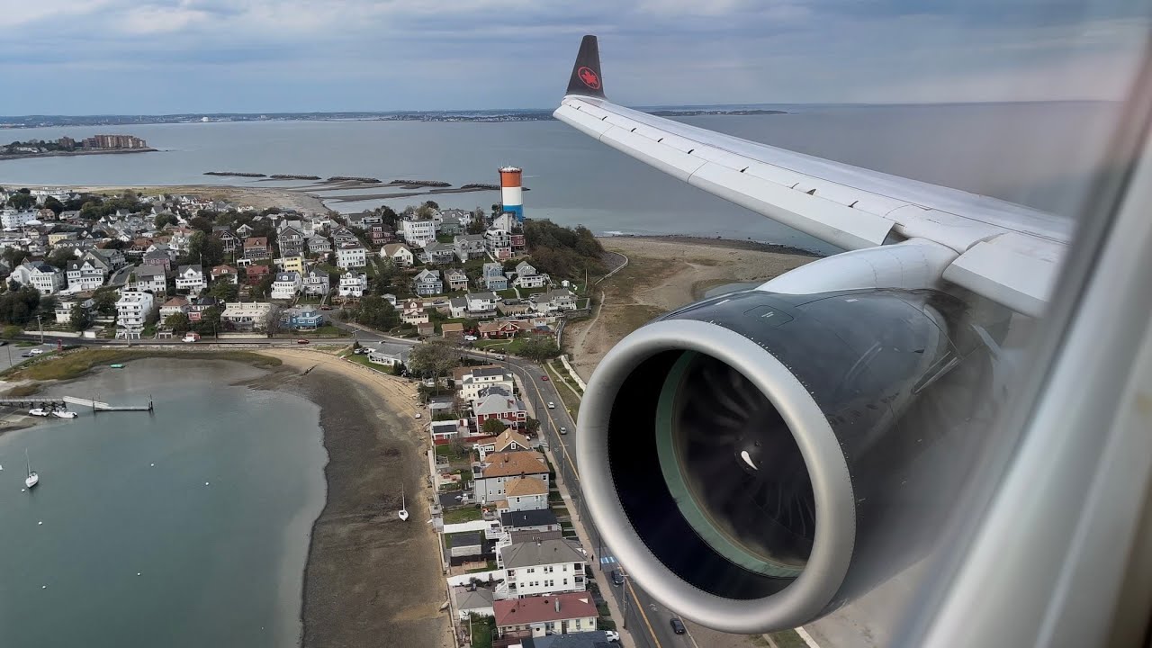 Air Canada Airbus A220-300 Evening Arrival at Boston Logan | YUL-BOS