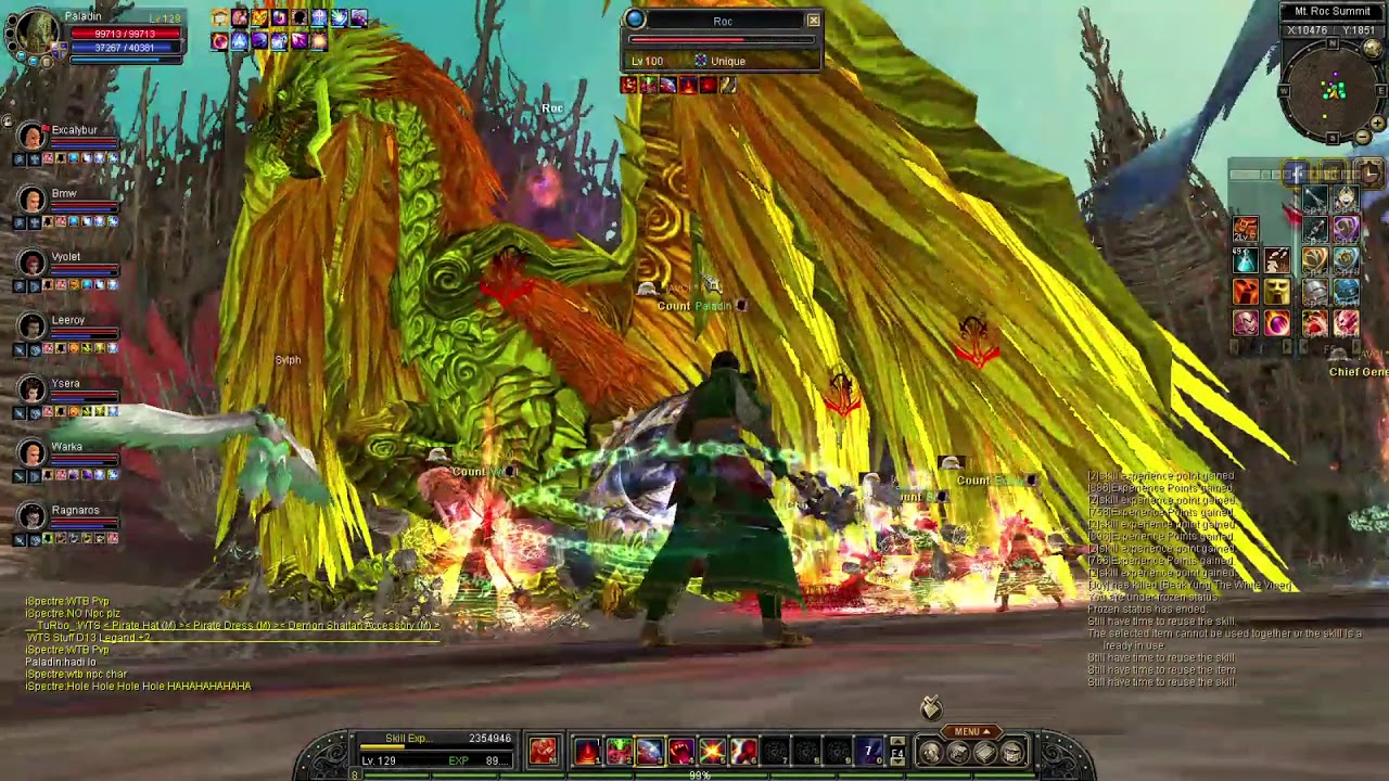 Silkroad online Ragnaros kills Monster Bird Roc in Aether server