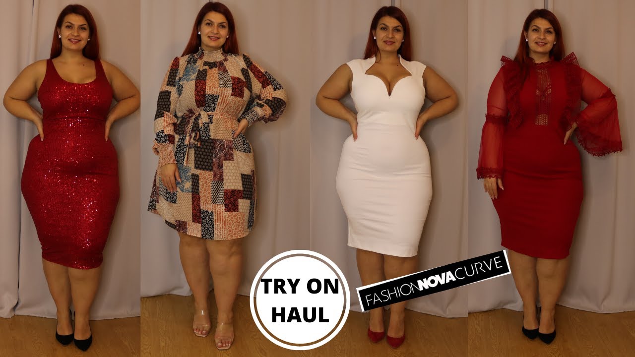 Примерка платьев больших размеров | Fashion Nova Curve