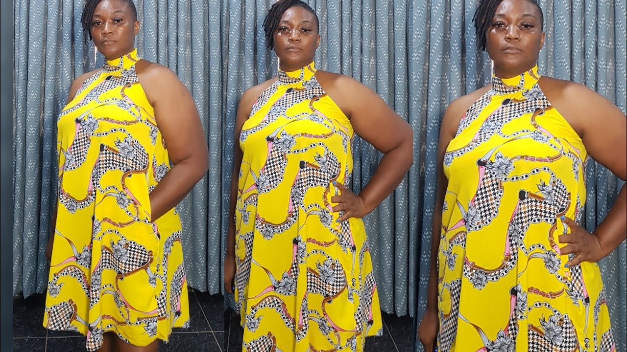 How to Cut Halter Neck Circle dress With Standing Collar/Bishop Collar Neck | Easy Sewing tutorials