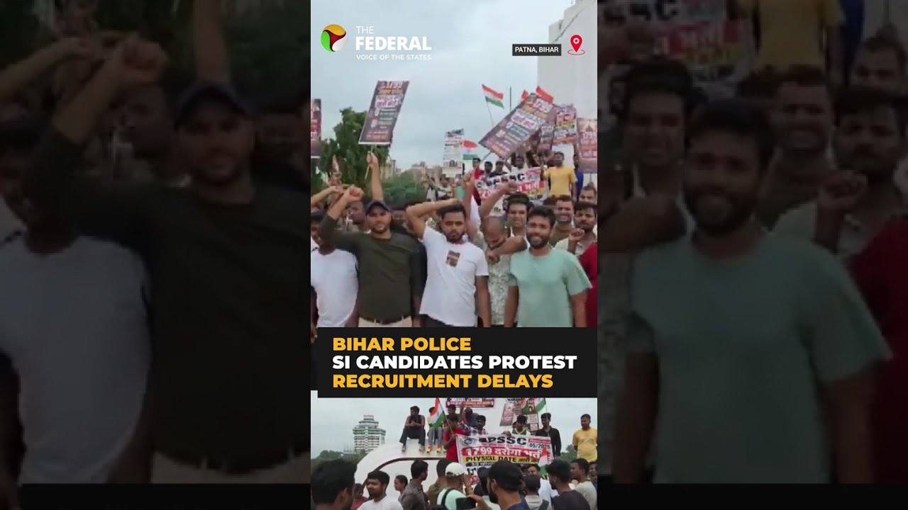 Bihar Police SI candidates protest recruitment delays in Patna | #shorts
