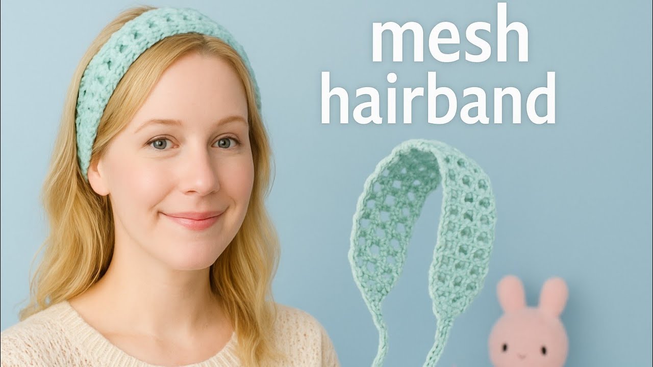 🧶Easy Crochet For Beginners Mesh Hairband Tutorial | 10Minutes #diy |3 mm Hook