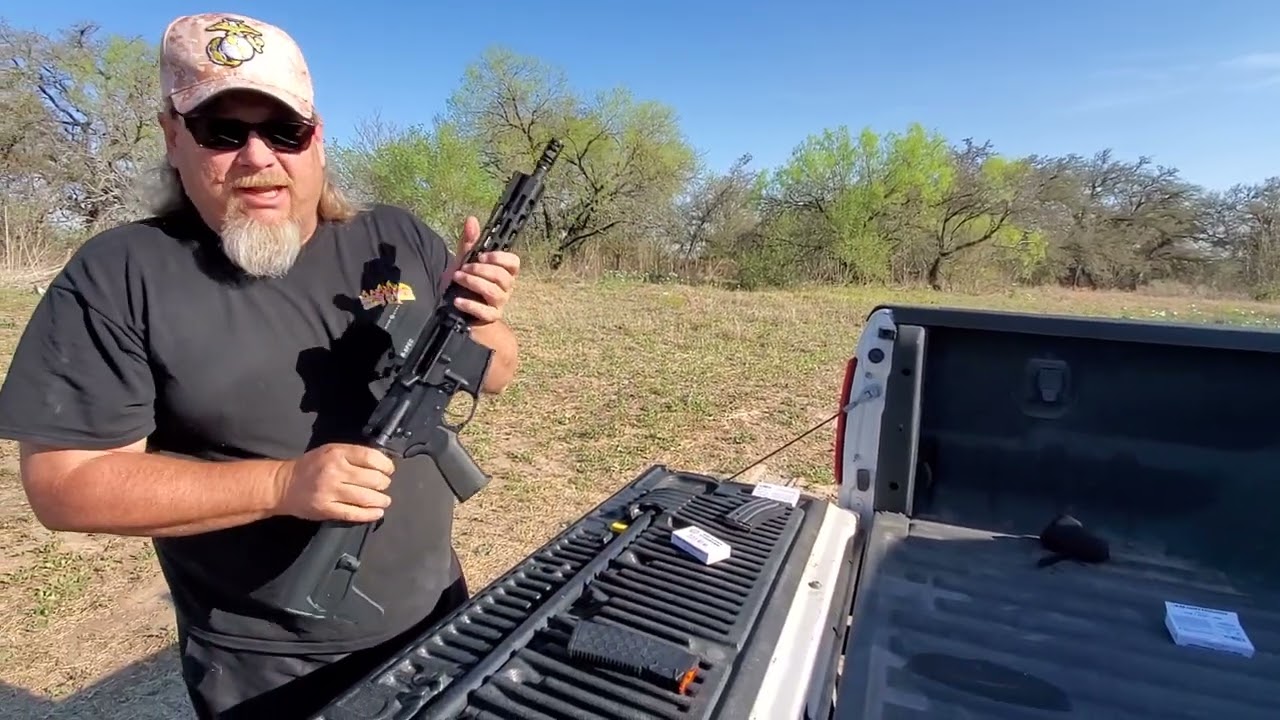 Alamo 15 trigger, 10.5 PSA pistol, very fast.