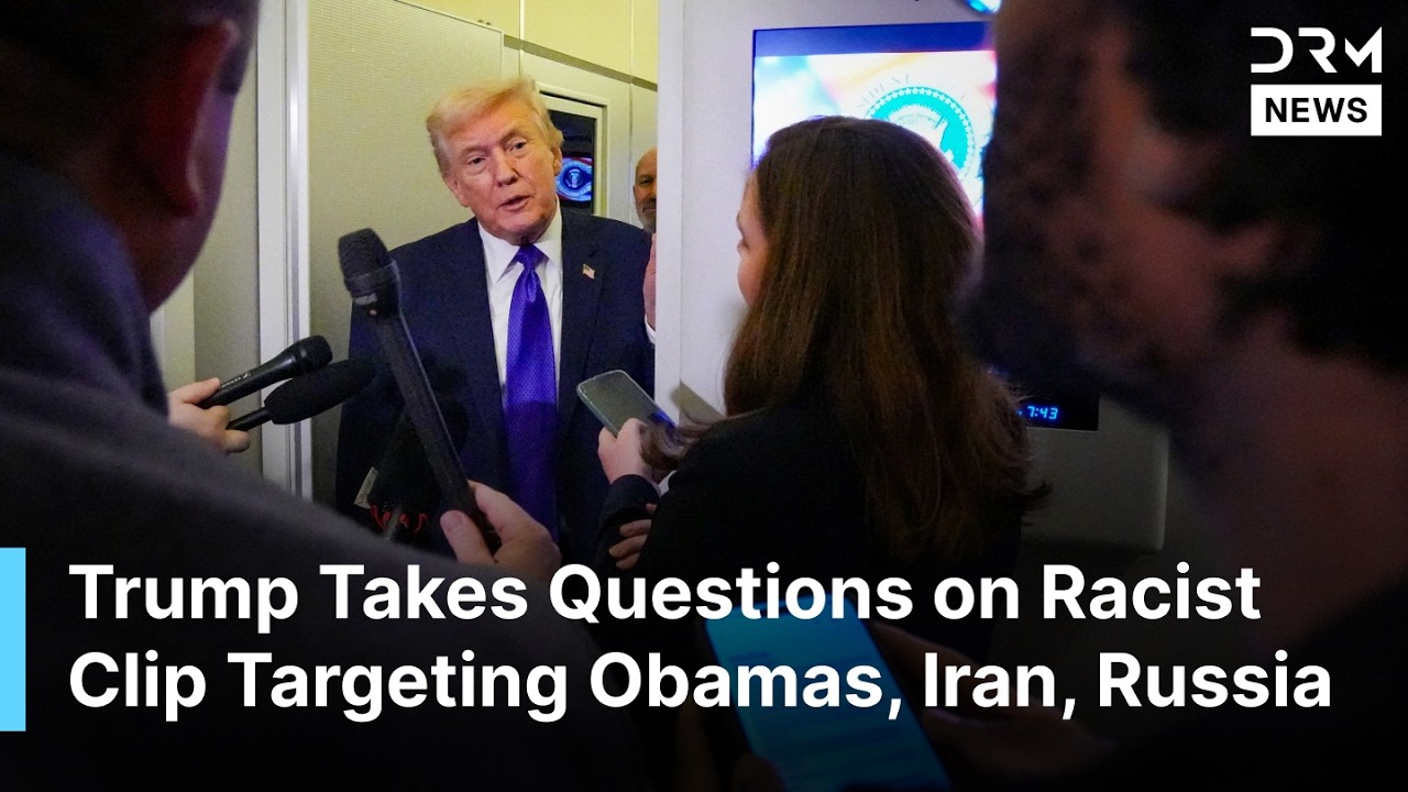 FULL VIDEO: Trump Takes Questions on Racist Clip Targeting Obamas, Iran, Russia-Ukraine War | AC1B