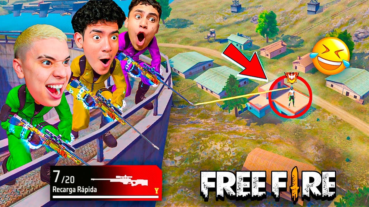 EL RETO DEL TRIPLE FRANCOTIRADOR CAMPERO 😂 FREE FIRE