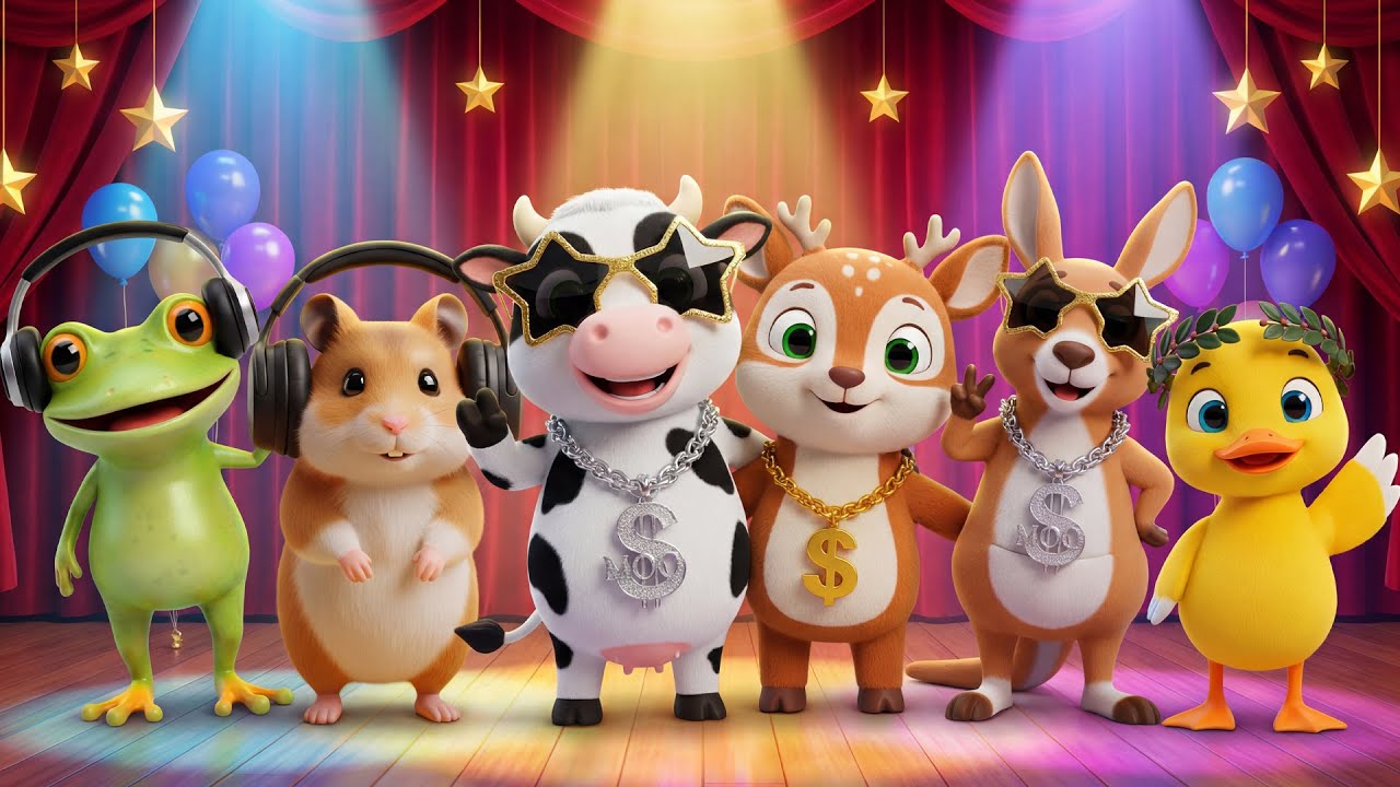 La Vaquita Baila Feliz 🐄 La Ranita Baila Feliz 🐸 | Canciones Infantiles 3D para Bebés
