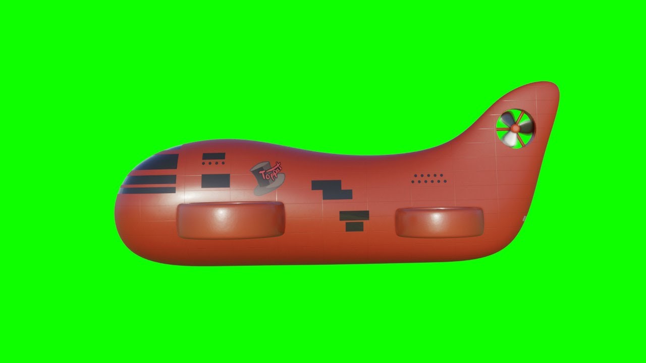 3D Toppat airship green screen (with sound)