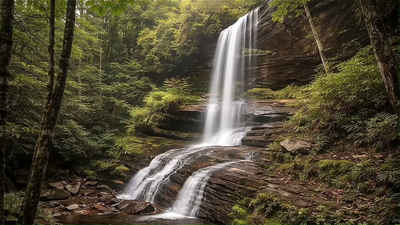 Bernie's Falls 8 Hours • Waterfall Sounds for Sleep, Study & Relaxation • North Carolina Nature