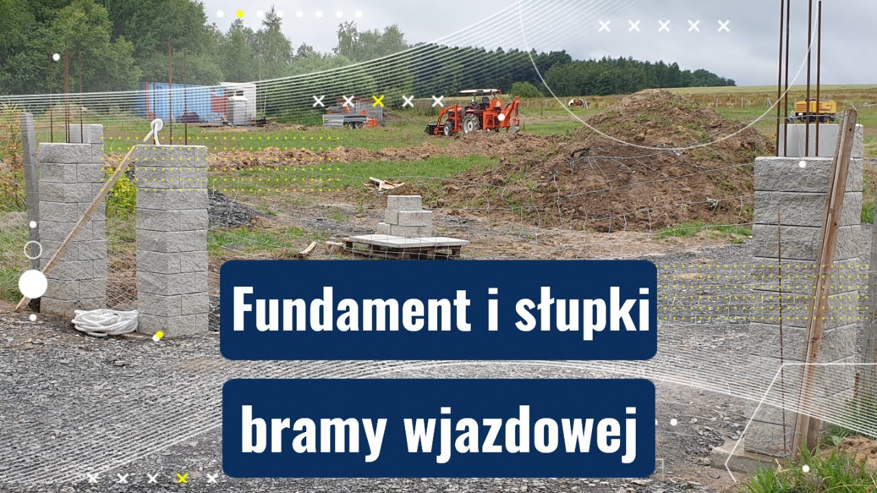 Fundament pod  słupki do bramy wjazdowej. Od fundamentu po pustaki.