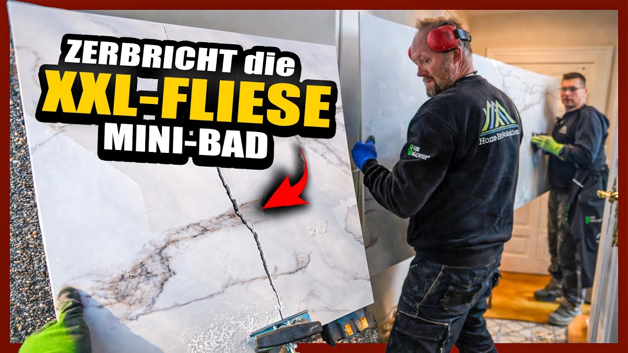 Teure XXL-Fliese BRICHT FALSCH beim SCHNEIDEN im Mini-Bad | Home Build Solution