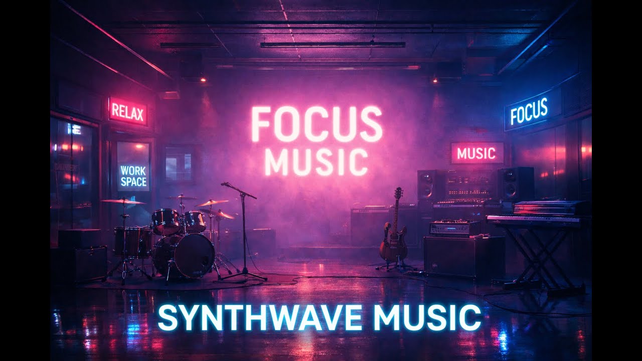 Synthwave Focus Music 🌌 Futuristic Studio Vibes for Work & Creativity