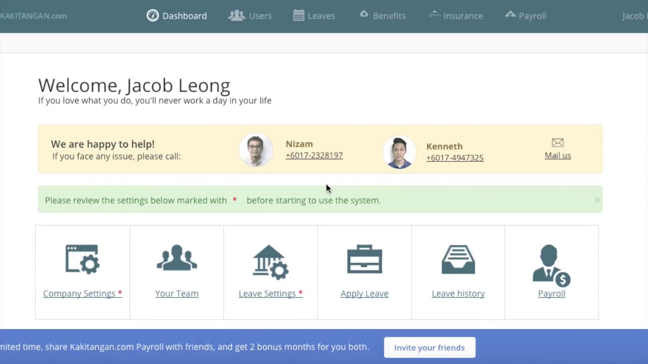Adding employees into kakitangan.com