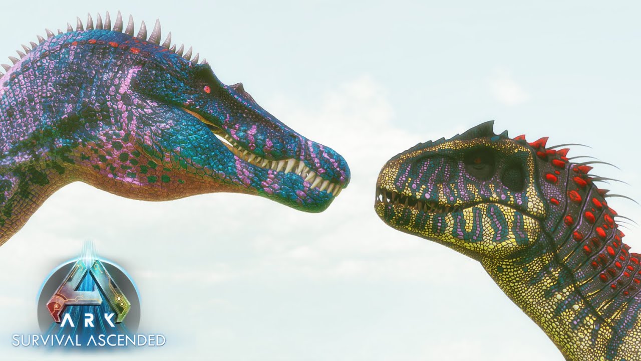 WAK SPINOSAURUS (fixed) vs INDOM REX and EVO GIGA | Ark Ascended Battle [Ep.84]