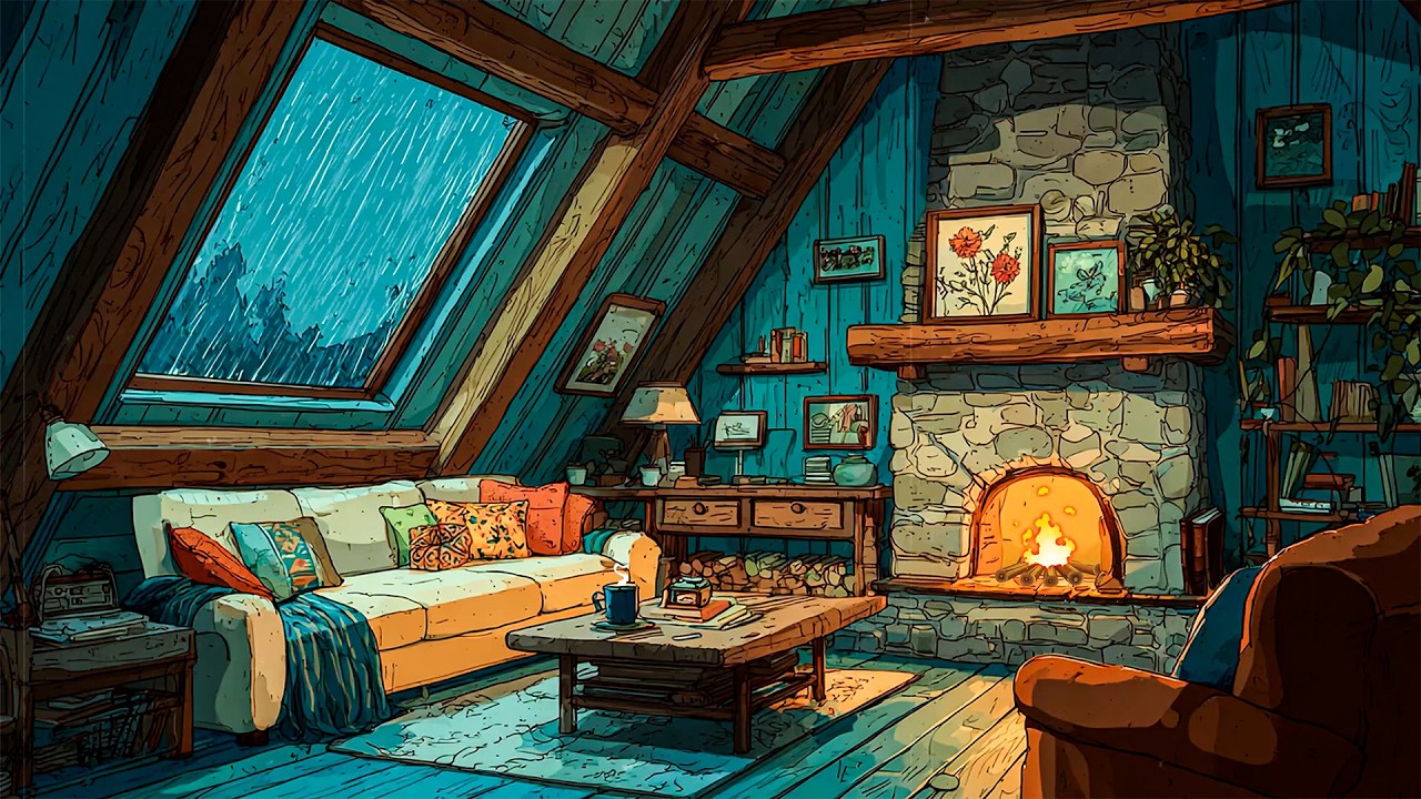 Peaceful rainy night 🌧️ cozy rain sound | vintage oldies for relax, unwind & sleep