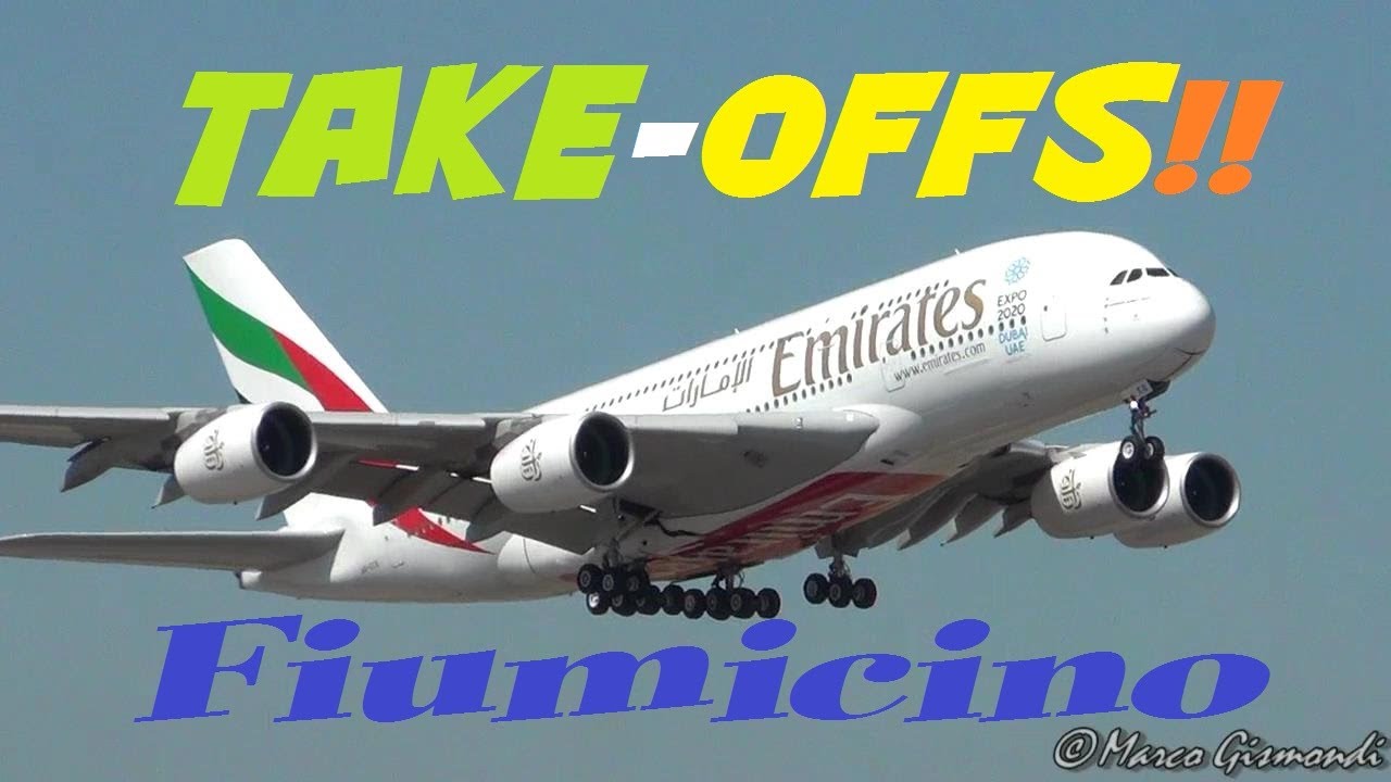 half hour of amazing takeoffs @ Rome Fiumicino Airport (FCO/LIRF)