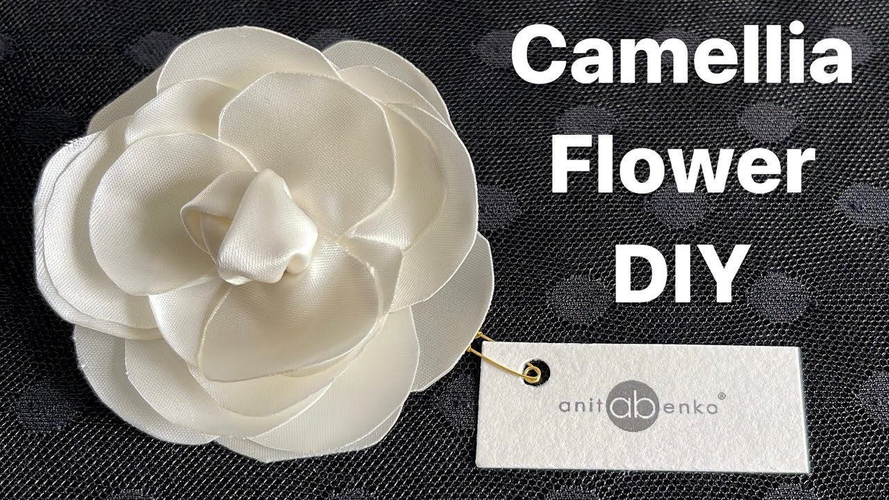 How to make Camellia Flower, Fabric Flower brooch diy, Chanel style Camellia Flower diy, Anita Benko