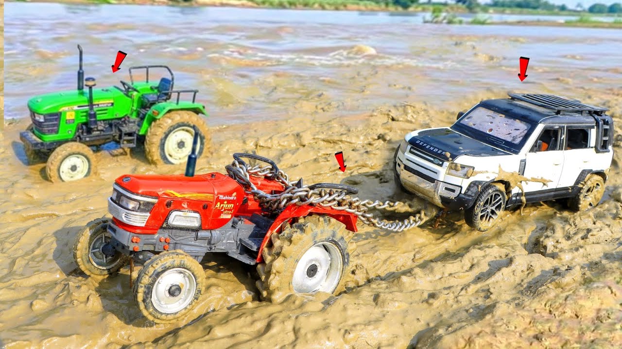 New Car Muddy Accident Pulling Out Mahindra & Holland Tractor | Jcb Tractor Cartoon | JCB Cartoon