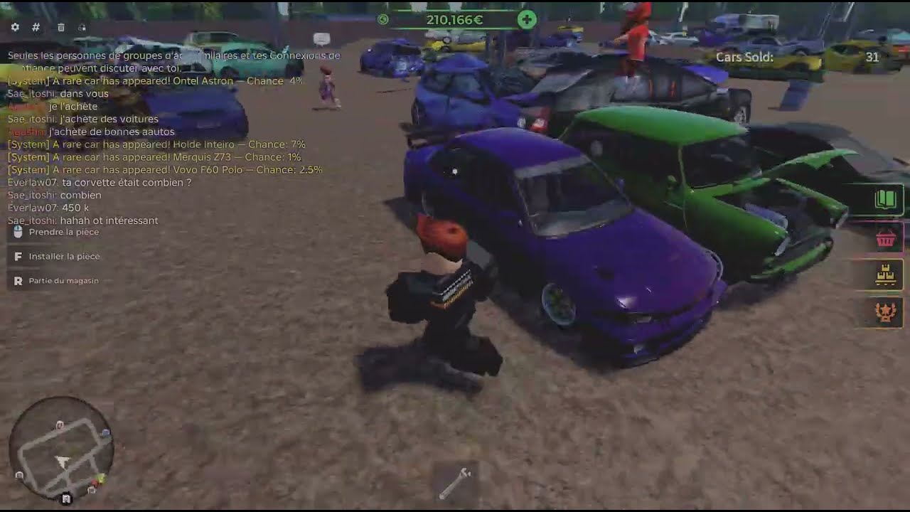 Je répare des voitures sur Roblox