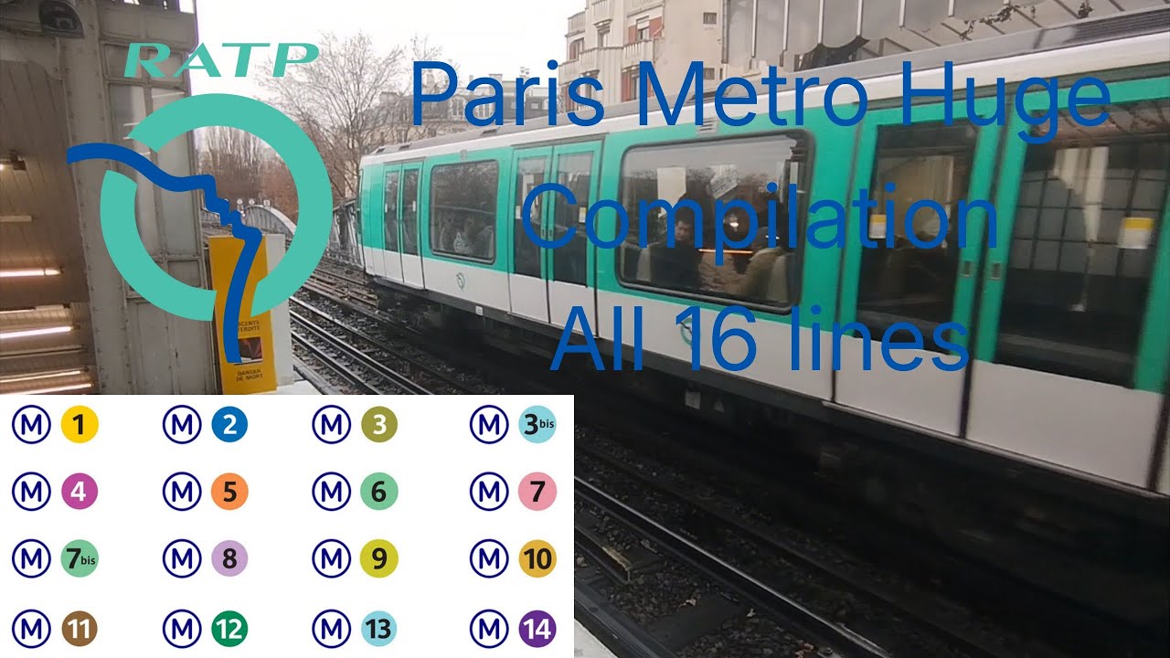 RATP Paris Metro Huge compilation -All 16 lines (01/02/2026) 