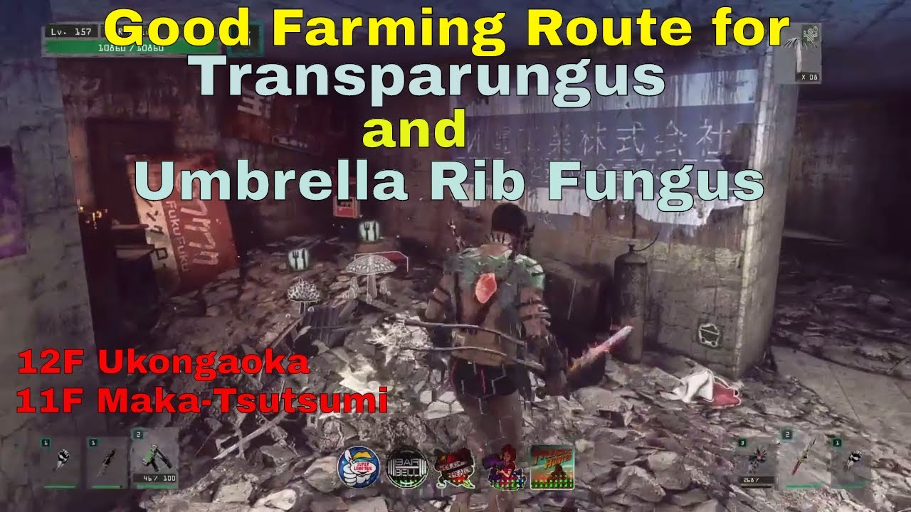LET IT DIE Good Farming Route for Transparungus/Umbrella Rib Fungus 12F Ukongaoka/11F Maka-Tsutsumi