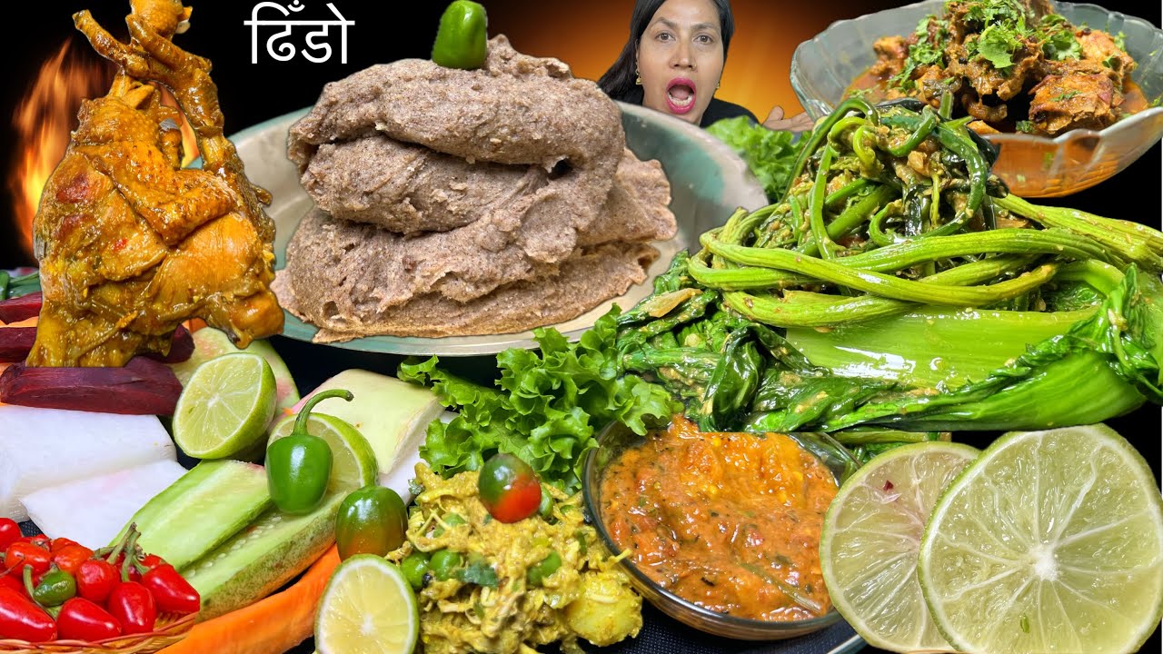 लोकल भालेको🐓झोलसँग फापरको ढिँडो|अर्गानिक खुवाई अकबरे खुर्सानीसँग🌶️|निङ्ग्रो।रायोकोसाग,कोइरालाको अचार