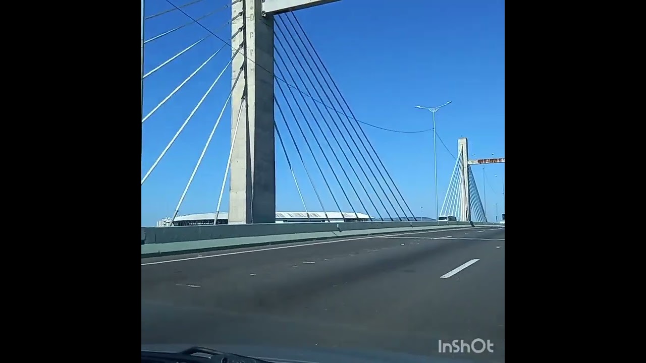 Saindo de Canoas Rs  BR-448 / BR-290 Passando pela nova ponte sobre o Rio Guaiba.
