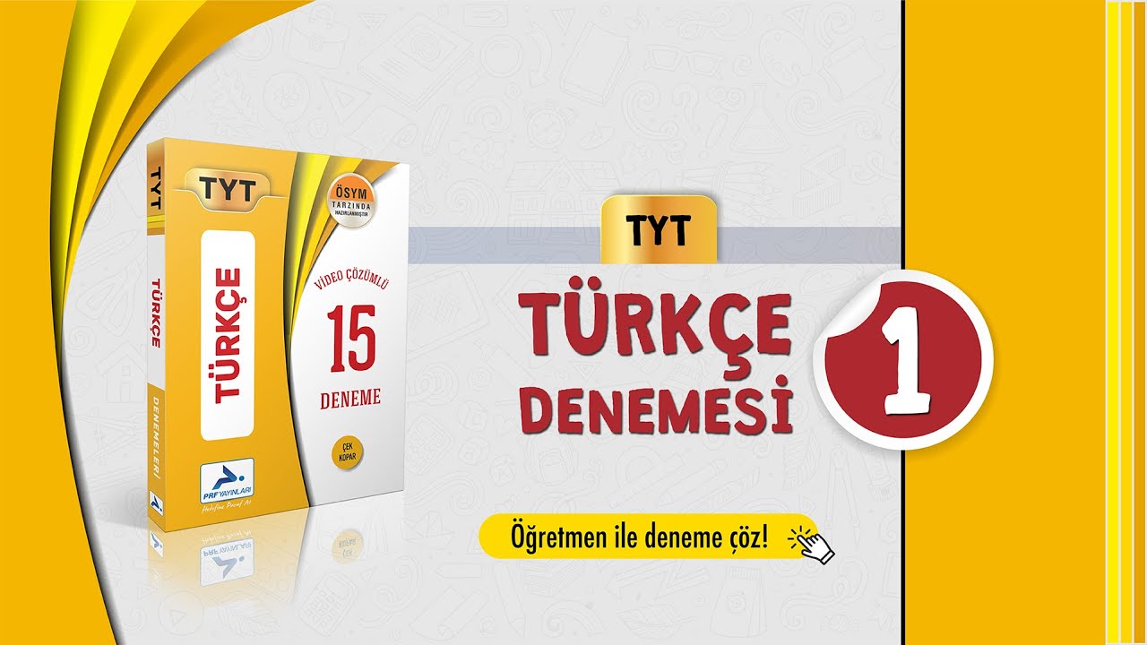 Öğretmen ile Deneme Çöz!!! | TYT Türkçe Deneme Çözümleri 1 | TYT Türkçe 15 Deneme Kitabı