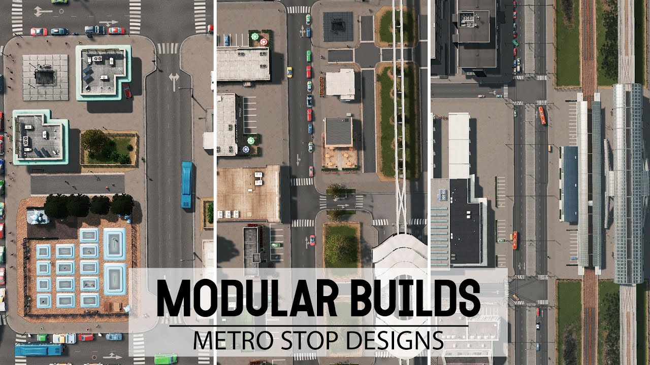 3 Simple & Easy VANILLA Metro Stop Designs In Cities Skylines! | Modular Builds