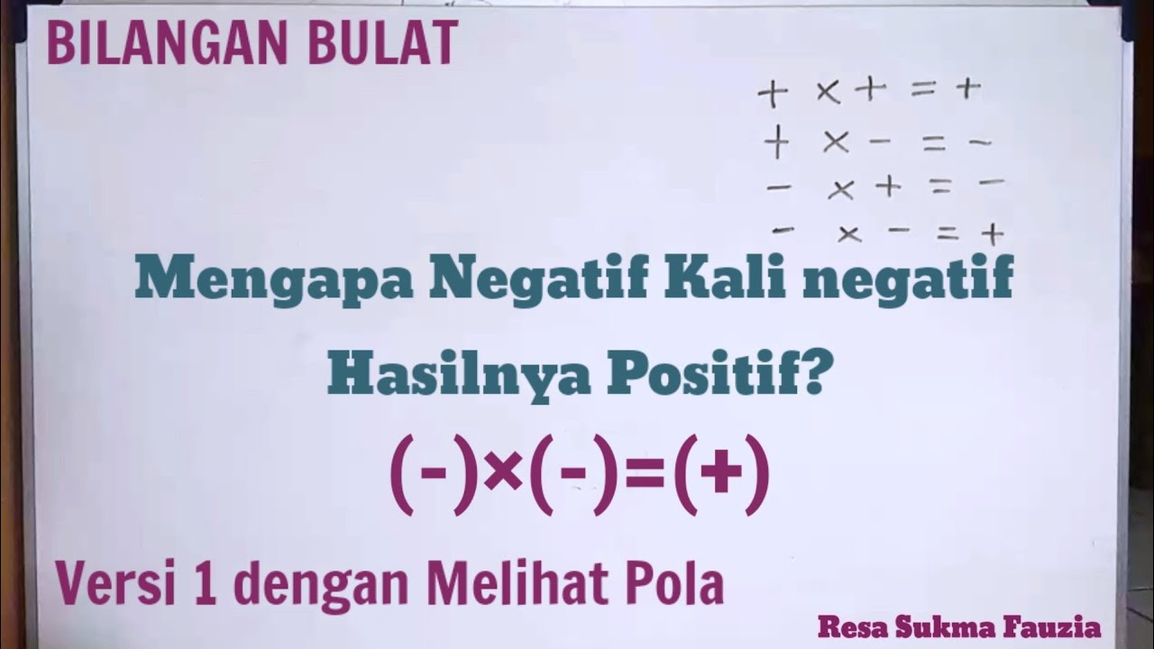 Mengapa Negatif Kali Negatif Hasilnya Positif? | Versi 1 dengan Melihat Pola