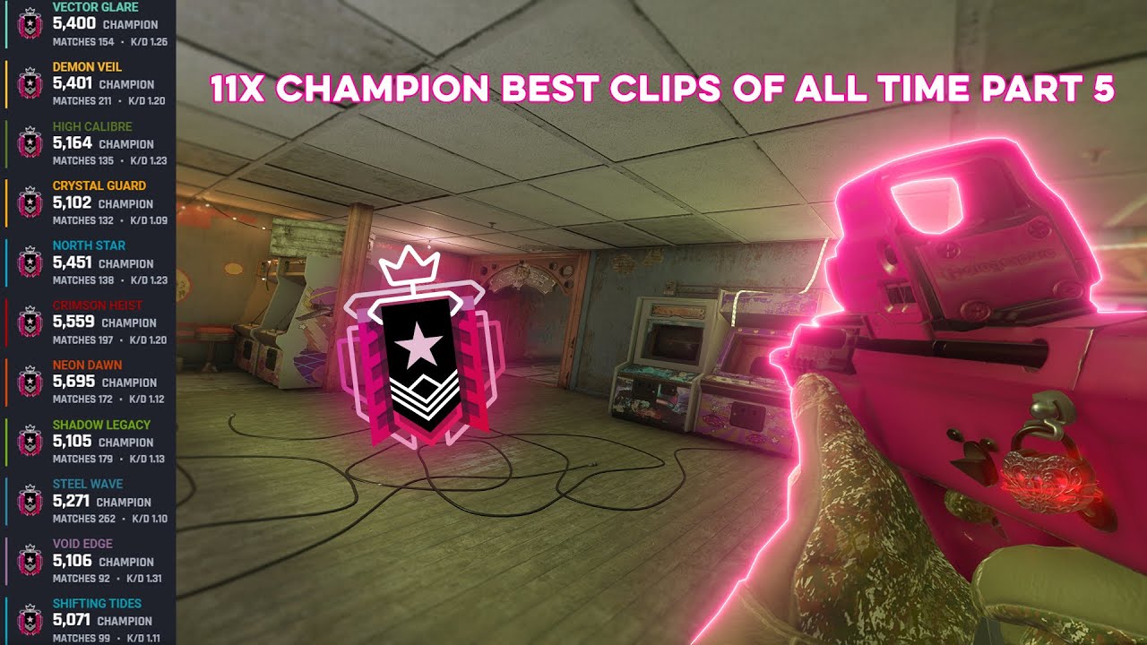 11x CHAMPION BEST CLIPS OF ALL TIME PART 5 Ranked Highlights - Rainbow Six Siege