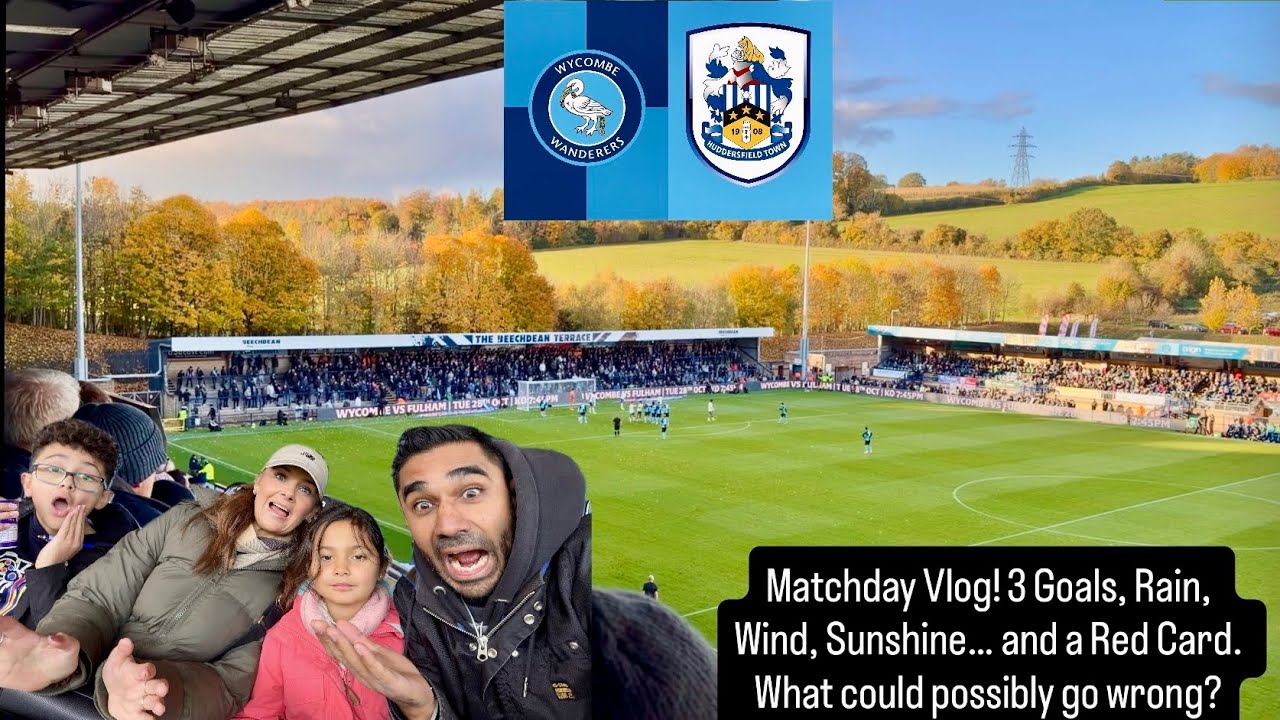 Wycombe v Huddersfield EFL league 1 Matchday vlog at Adams Park. 3 Goals, Red Card, Expensive Food ?