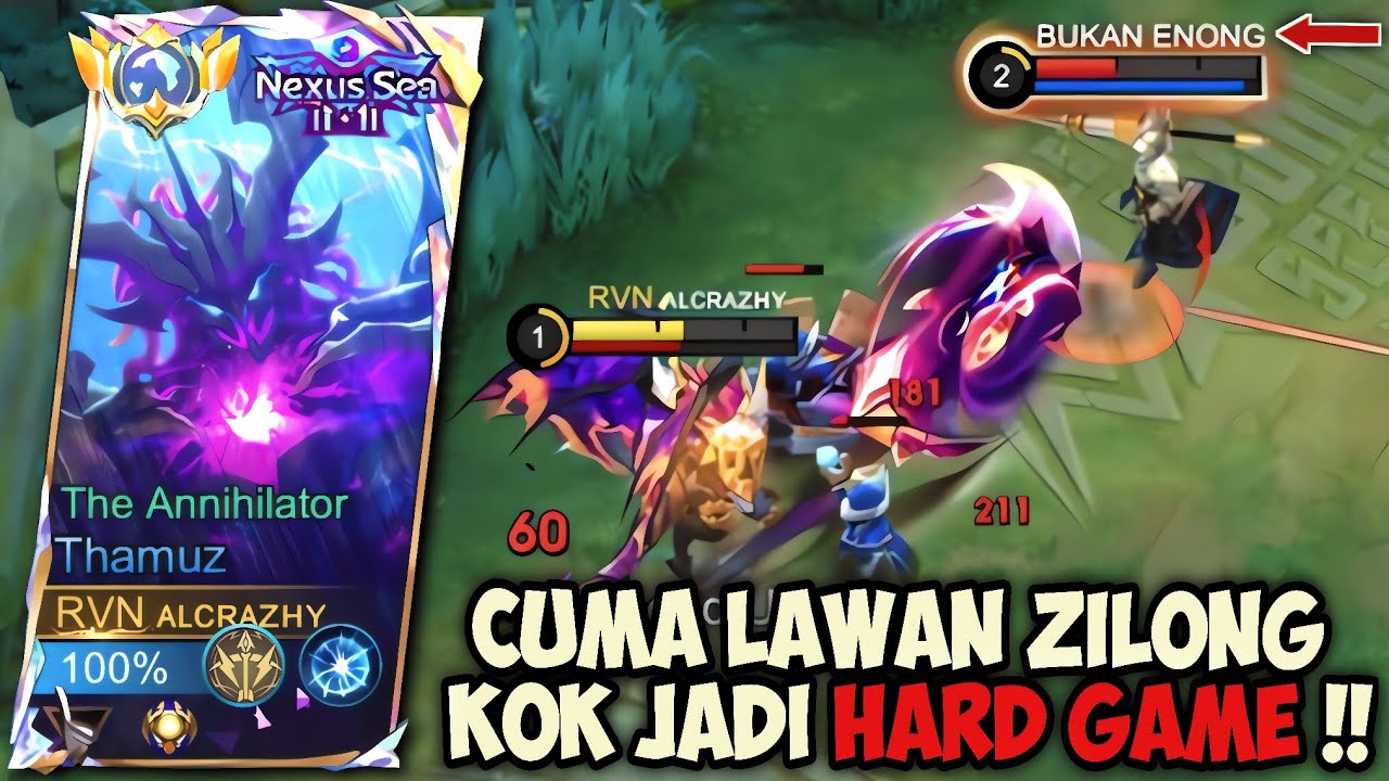 MAIN THAMUZ SOLO RANK MODE SUSTAIN KETEMU ZILONG RAYAP‼️ GAMEPLAY TOP GLOBAL THAMUZ - MLBB
