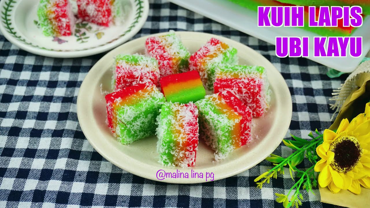 Kuih Lapis Ubi Kayu Paling Sedap | Cara Buat Kuih Talam Ubi Kayu Kukus | Kuih Tradisional | lina pg